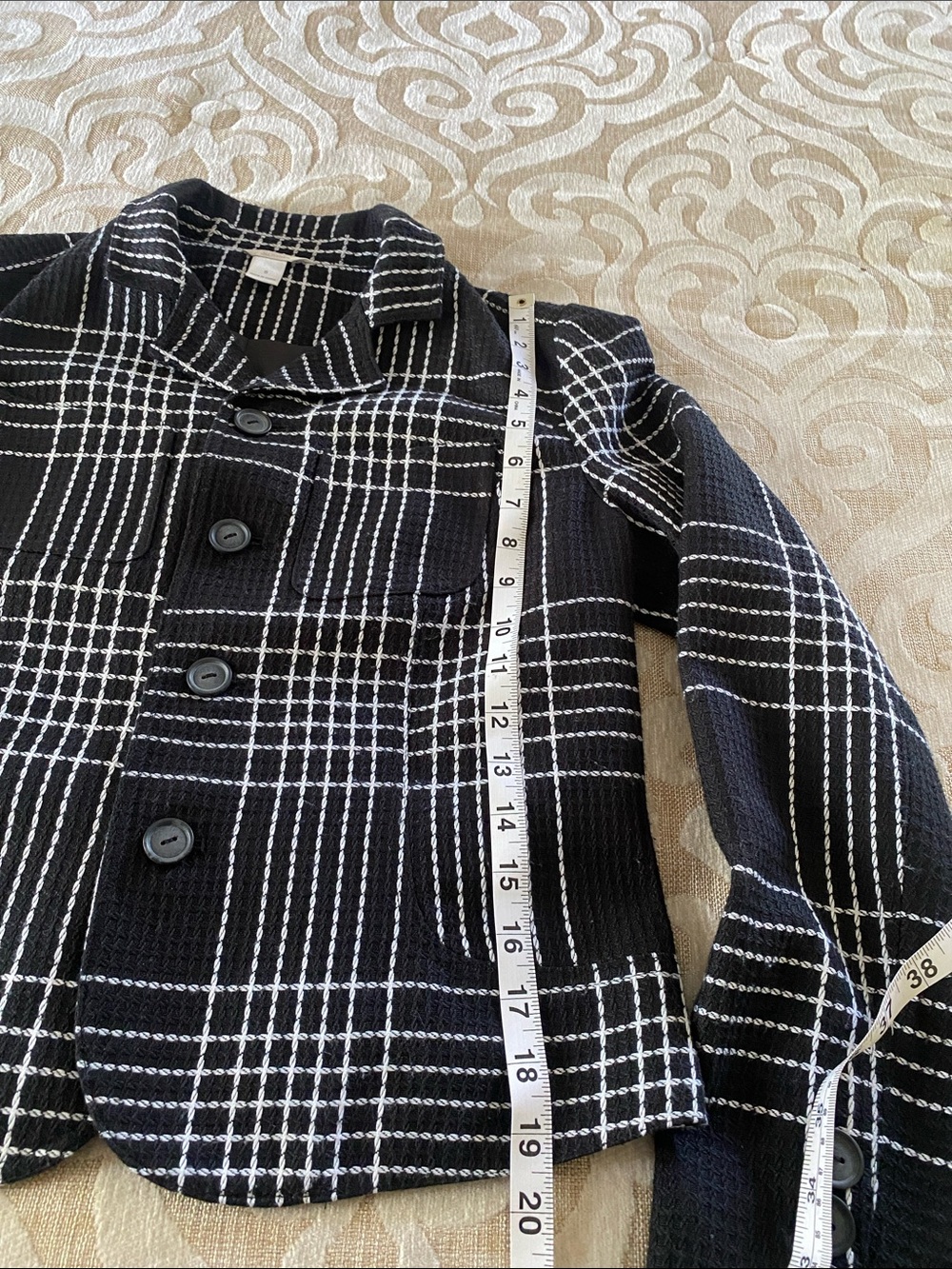 Christopher & Banks Black White Plaid Jacket Size S - Picture 5 of 9